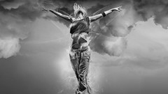 Fantasy fly black white digital