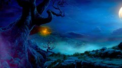 Fantasy fog Mountains sky