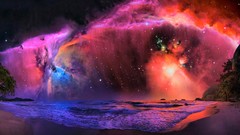 Fantasy galaxies Beaches multicolor