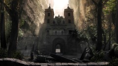 Fantasy gate buildings fantasy art