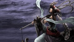 fantasy girl fantasy art warrior sky Women sitting looking up