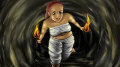 fantasy girl fire artwork fantasy art Women
