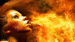Fantasy girl fire flames