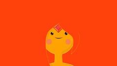 fantasy girl red background Flame Princess orange face