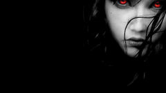 Fantasy girl red eyes face vampire