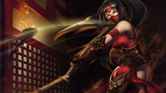 fantasy girl warrior video games mask Women battle brunette