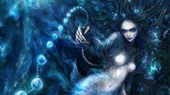 Fantasy mermaids pearls artwork
