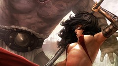 Fantasy Monsters fight giant duel Warriors battles artwork 