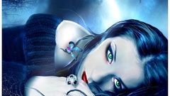 Fantasy moon 3d blue