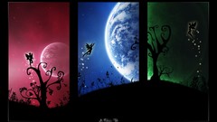 Fantasy moon abstract Fairies vectors