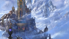 Fantasy Mountains clouds Castles