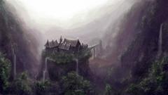 Fantasy Mountains forests houses