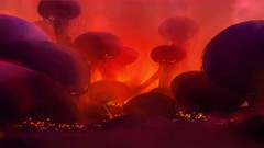 Fantasy mushrooms City Lights alien landscapes marshland