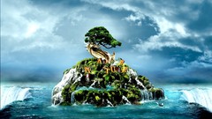 Fantasy nature ocean Islands backgrounds