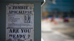 Fantasy paper warning zombie