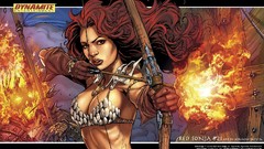 Fantasy red warrior comic