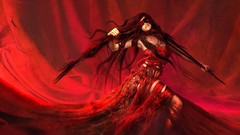 Fantasy red woman 3d