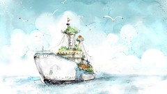 Fantasy ships digital art