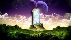 Fantasy skylines planets artwork