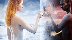 Fantasy snow red lava elements