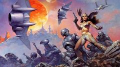 Fantasy spaceships battlefield City