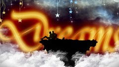 Fantasy Stars clouds moon abstract