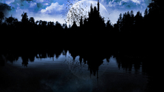 Fantasy Trees reflection castle artwork draculas