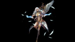 Fantasy wings feathers black background