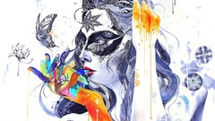 Fantasy woman colors faces