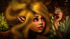 Fantasy woman elves blondes lizards fantasy art