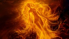 Fantasy woman flames