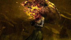 Fantasy woman terrible artwork burining