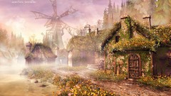 Farm houses indoors artwork