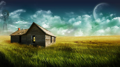 Farmhouse artwork nature clouds