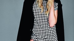 Fashion brunettes models photo shoot houndstooth Lily Donaldson
