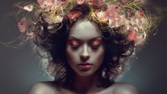 Fashion model painted body