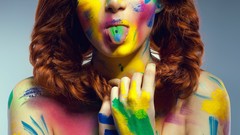 Fashion model painted body