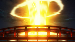 fate zero Anime Bridge fire sky yellow