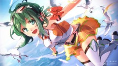 Feathers anime girls boots goggles short hair skies vocaloid 