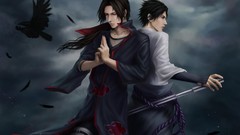 Feathers Anime Ravens Brothers Swords uchiha sasuke uchiha 