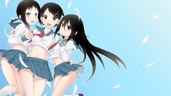 Feathers Anime socks long hair anime girls school uniforms 