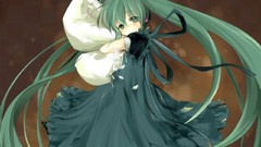 Feathers dress pillows anime girls hatsune miku vocaloid