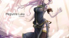 Feathers pink hair long hair anime girls vocaloid megurine luka