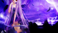 Feathers purple hair anime