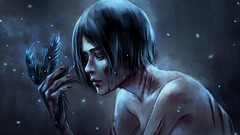 Feathers scars zombies short hair artwork NanFe