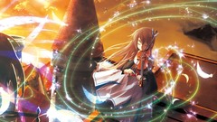 Feathers violins anime girls brunettes original characters