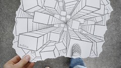 Feet abstract blocks 3d ground Ben Heine Pencil Vs Camera