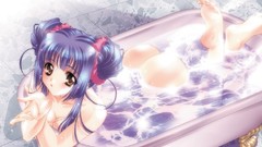 Feet Anime bathing blue hair anime girls kao no nai tsuki 