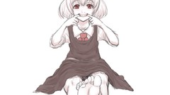 Feet barefoot anime girls short hair touhou rumia video games 