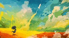 Feet Birds Umbrellas multicolor rockets artwork power lines 